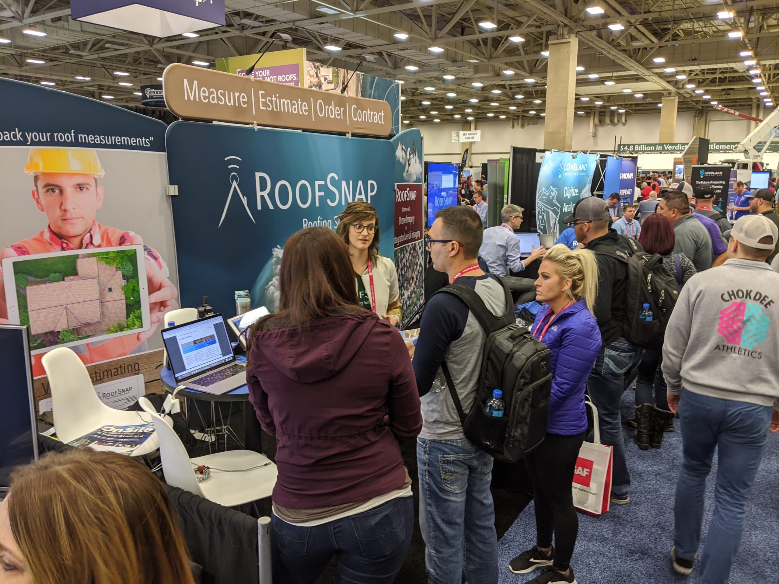 The RoofSnap booth was the place to be at the IRE