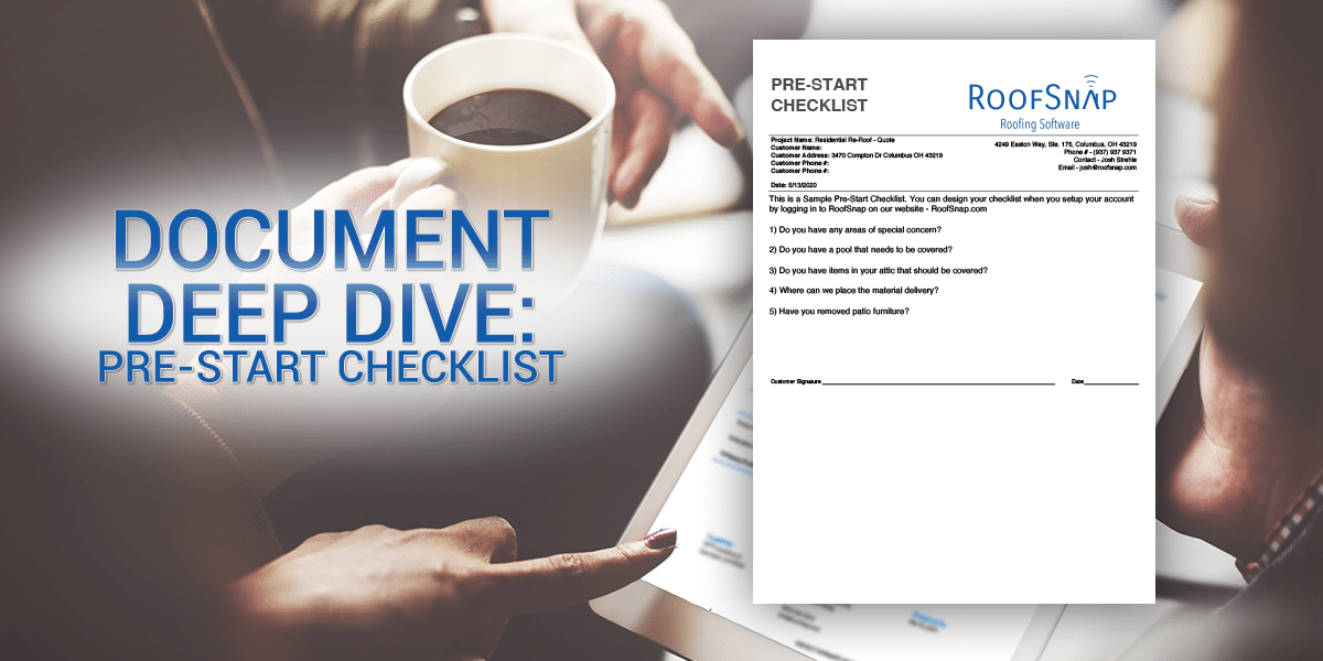 Document Deep Dive: Pre-Start Checklist