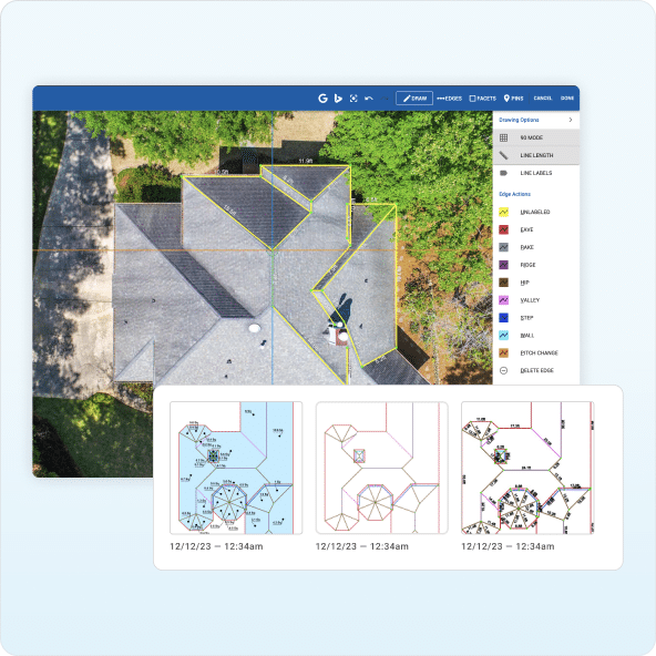 RoofSnap roof diagramming and customization interface