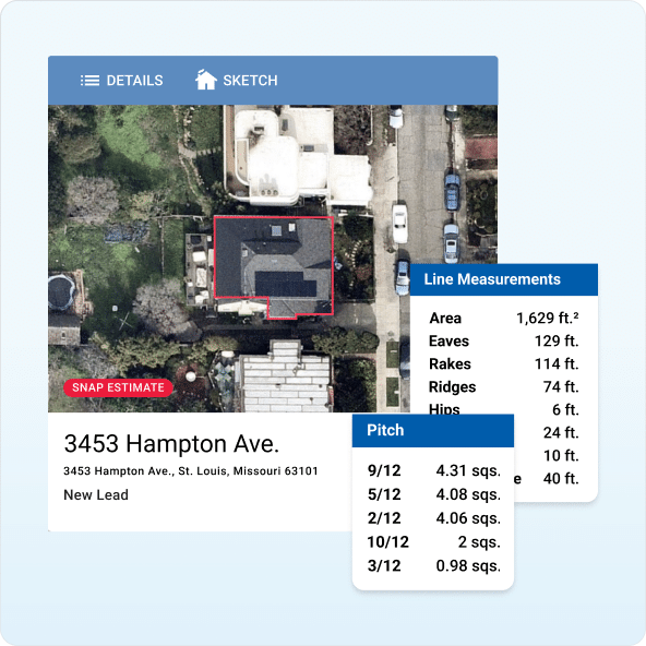 RoofSnap measurement and sketching interface