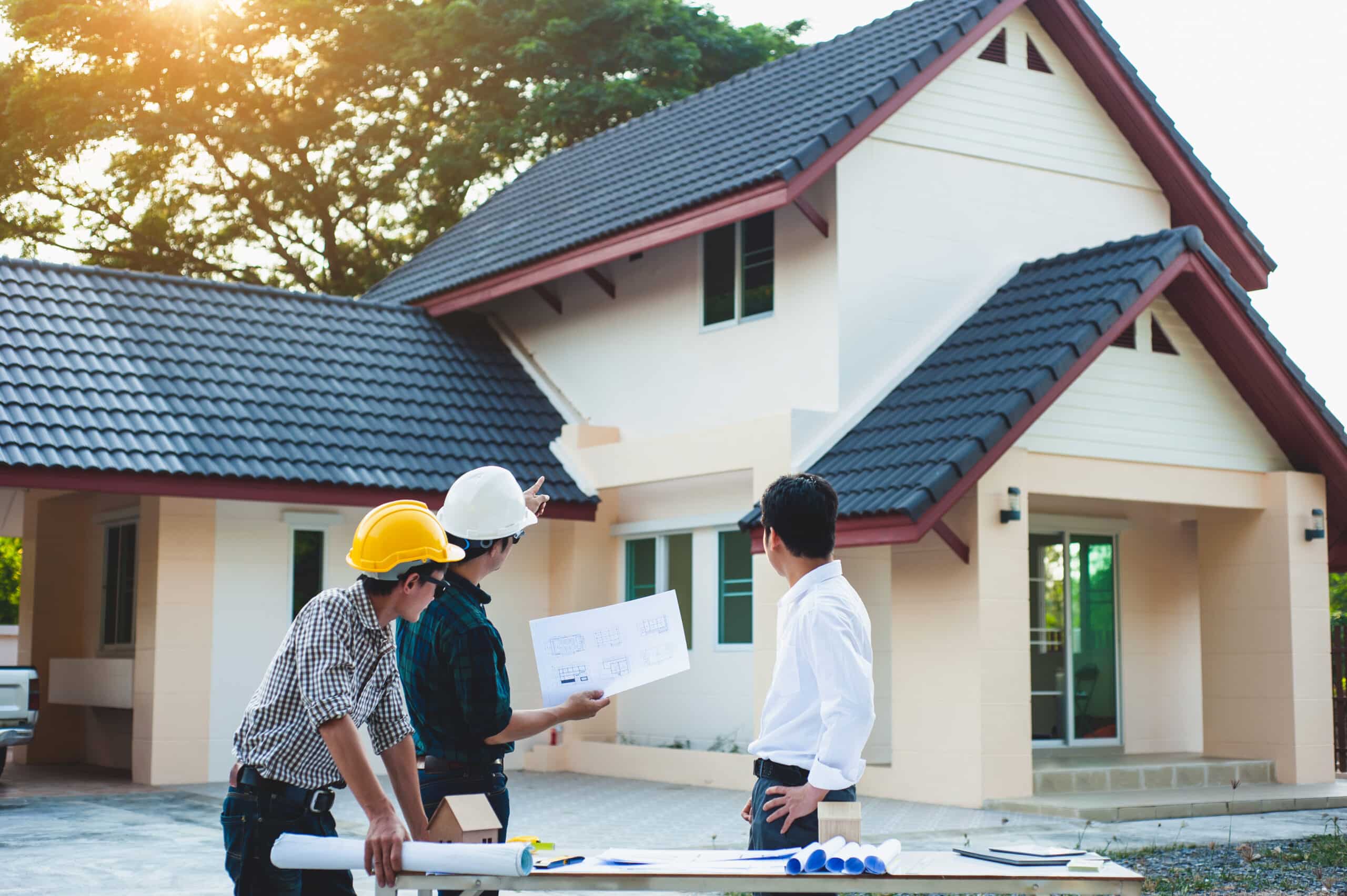 Image of customer reviewing proposal for roof