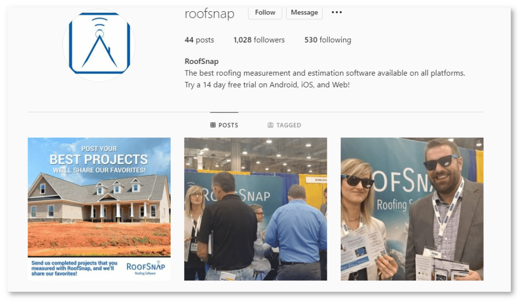 roofsnap roofing social media example